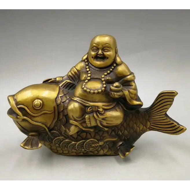 Laughing Buddha with Koi Fish