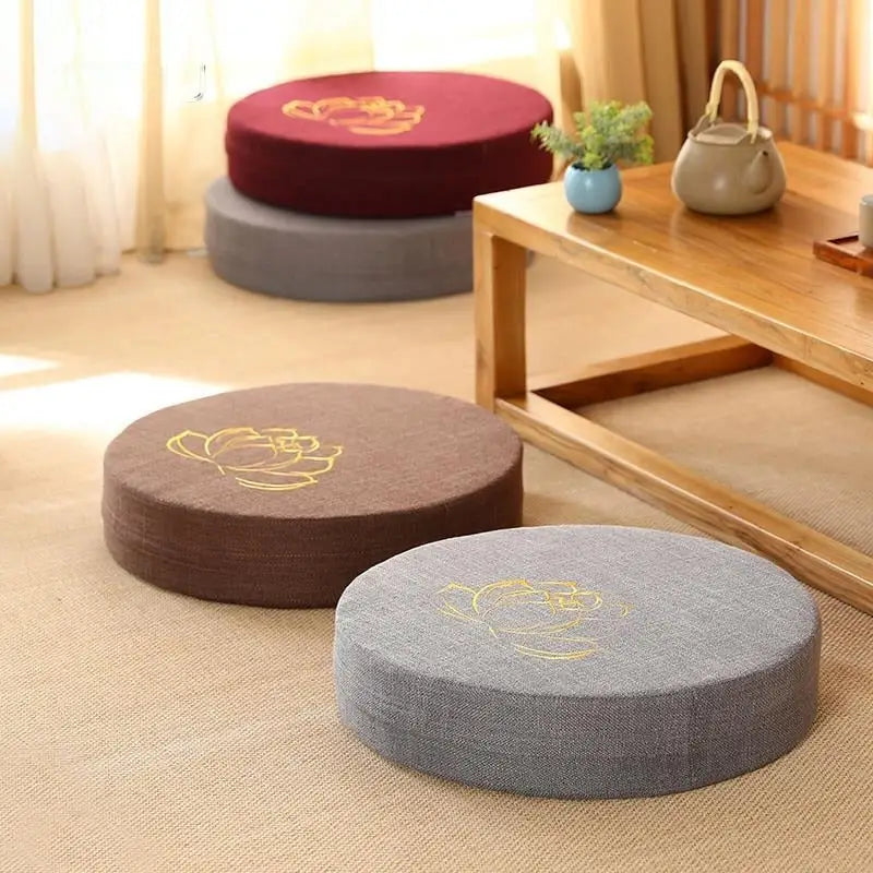 Golden Lotus Flower Meditation Cushion