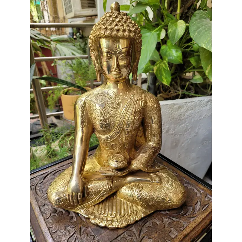 Large Brass Buddha Statue