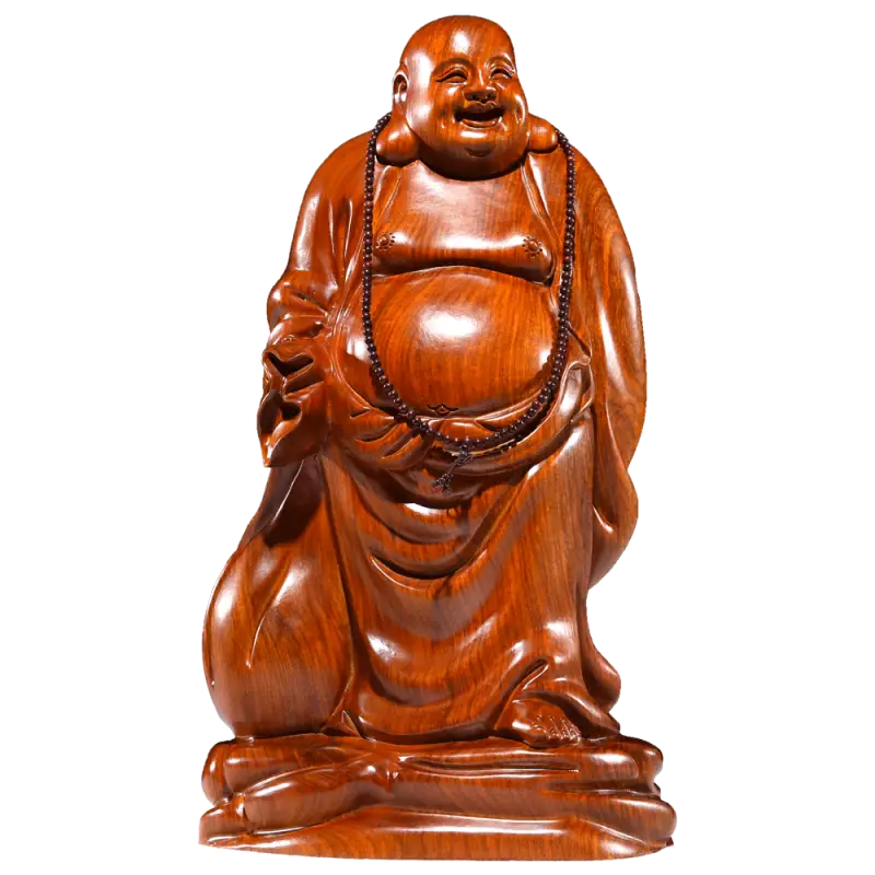 Solid Wood Maitreya Outdoor Buddha Statue