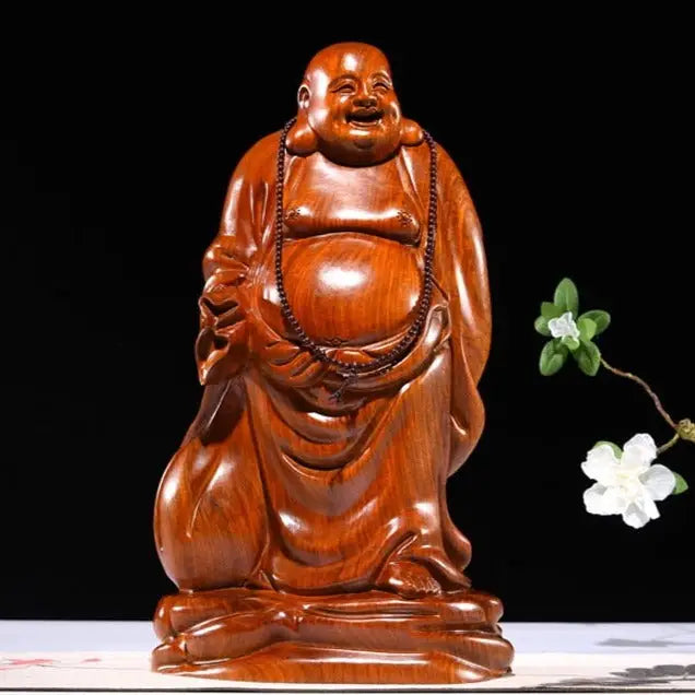 Solid Wood Maitreya Outdoor Buddha Statue