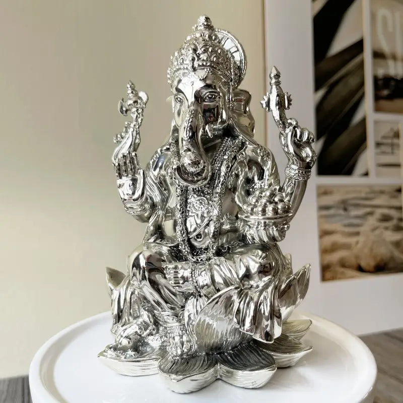 Sitting Lotus Ganesha Statue