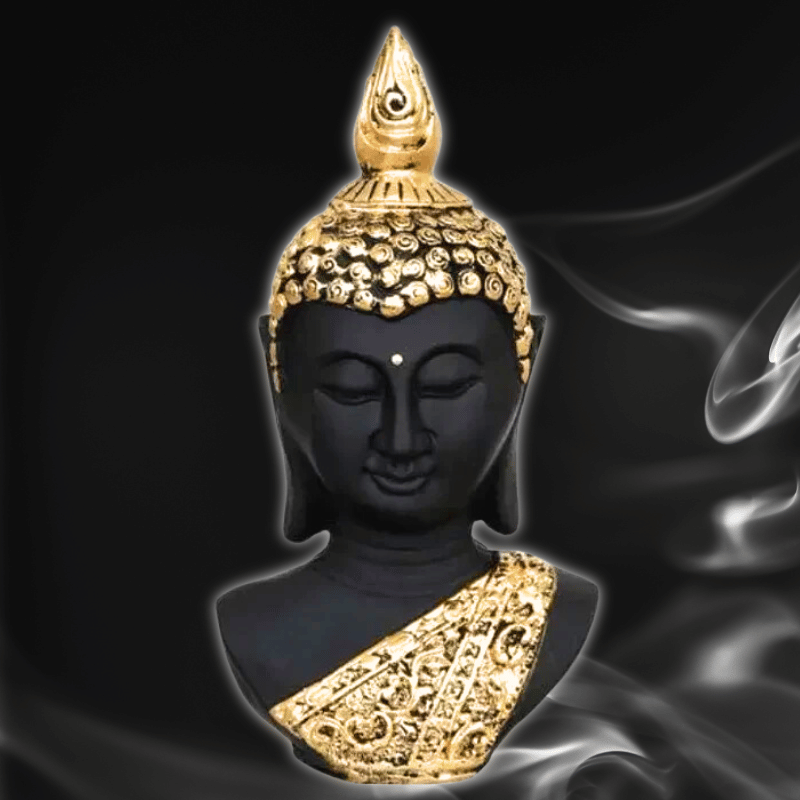 Black Buddha Head Statue