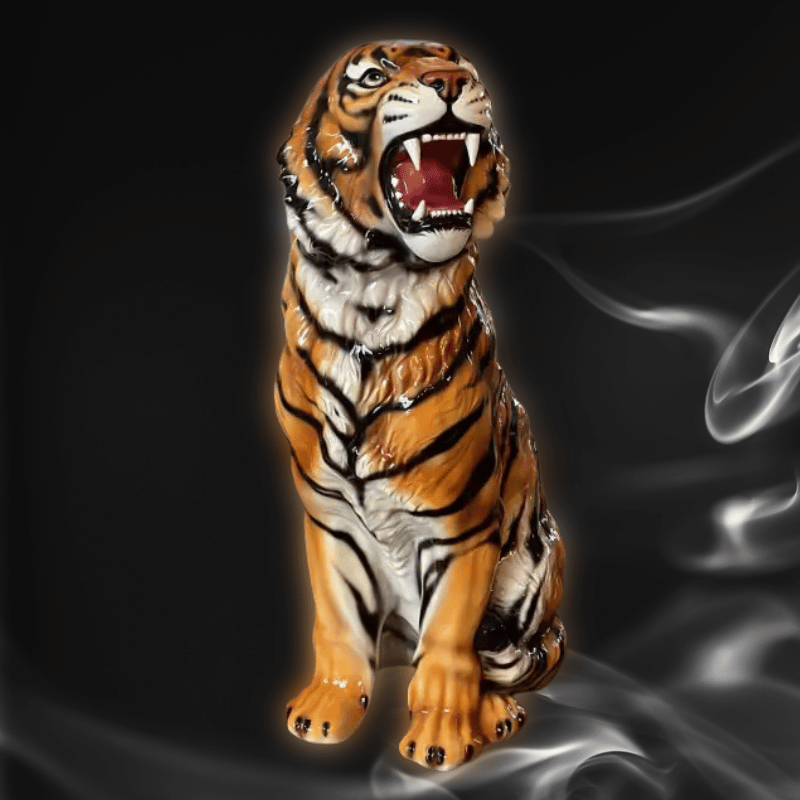 Realistic Sitting Tiger Statue
