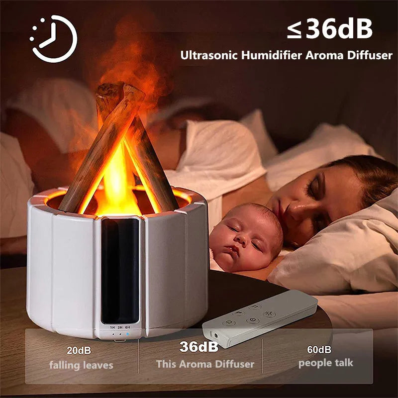 Essential Oil Diffuser Peaceful Fire 280ml Aromatherapy Ultrasonic Mist | Buddhive