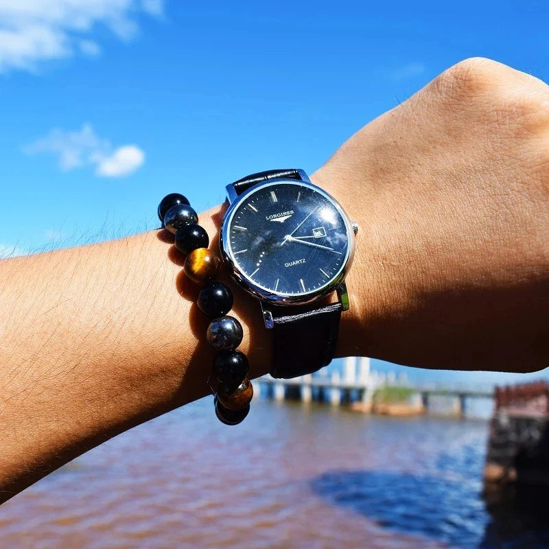 Tiger Eye Obsidian Hematite Protection Bracelet - Natural Stone AAA Grade 10mm | Buddhive