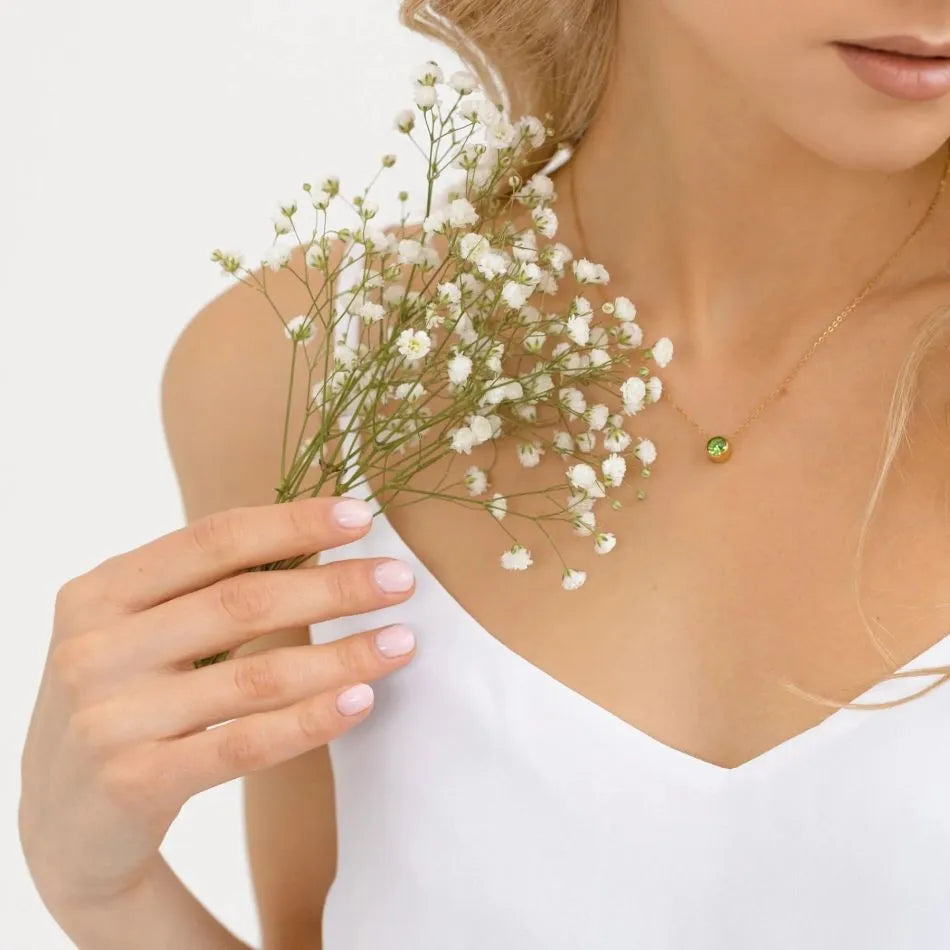 Birthstone Necklace Natural Gemstone Pendant - Personalized Crystal Jewelry | Buddhive