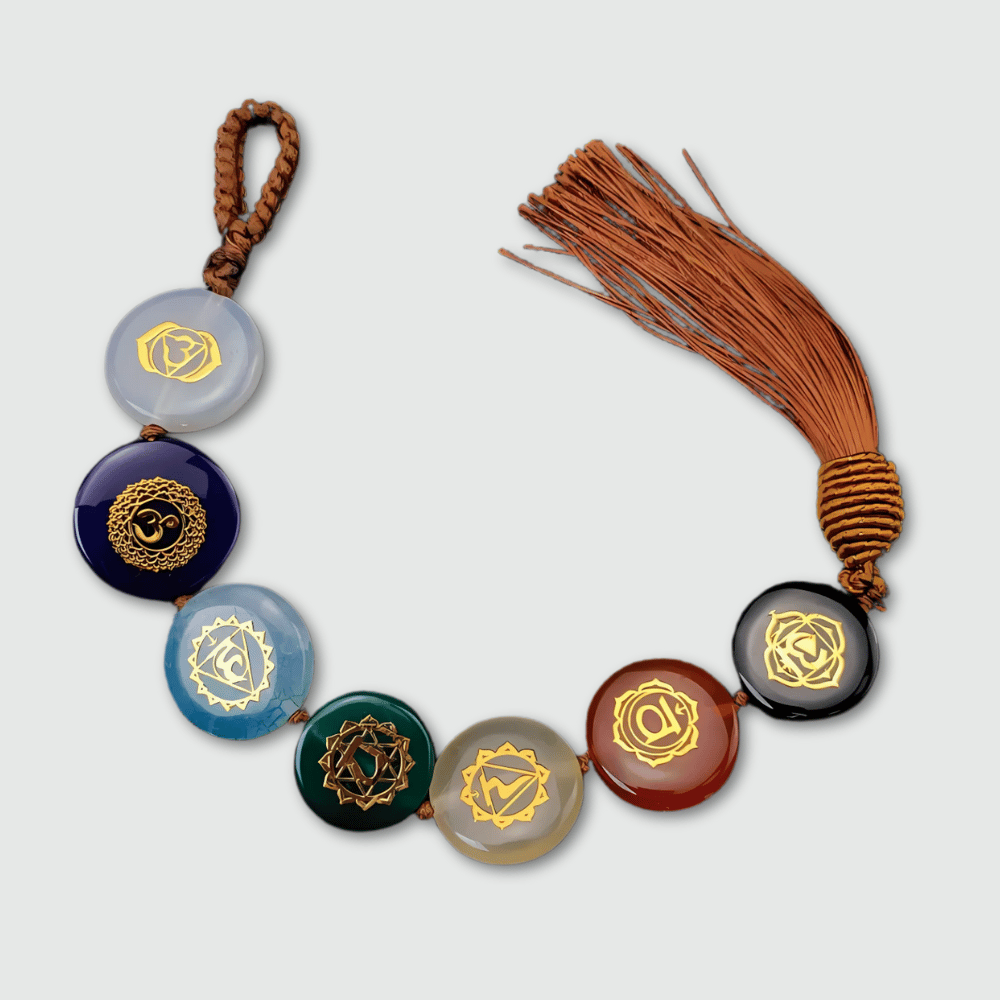 7 Chakra Amulet Keychain - Natural Gemstone Energy Balancing Charm | Buddhive
