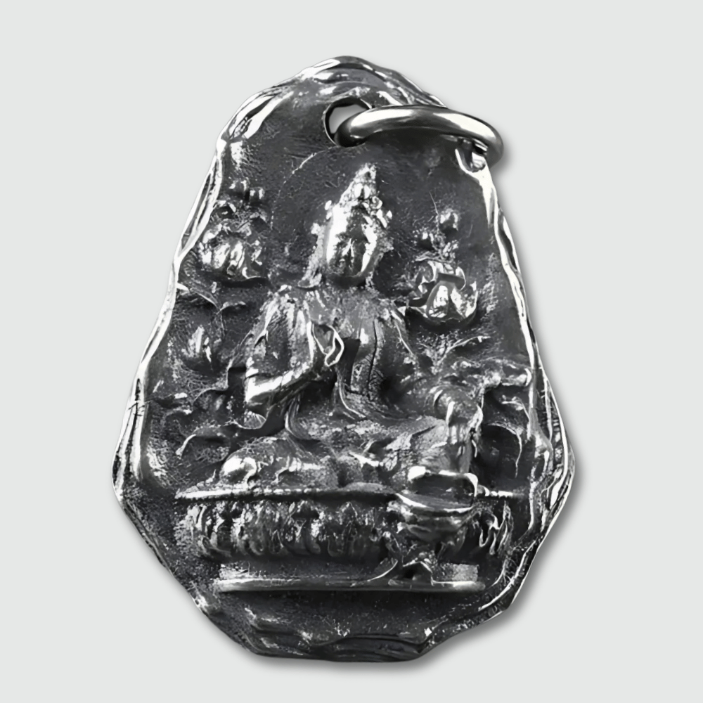 Buddhist Amulet Necklace Sterling Silver - Good Luck Charm Pendant | Buddhive