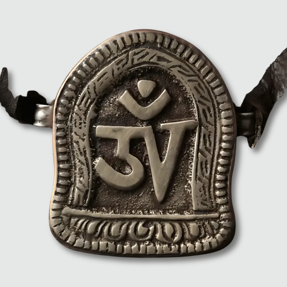 Tibetan Buddhist Amulet Ancient Metal OM Protection Pendant | Buddhive