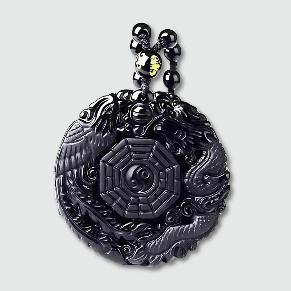 Yin Yang Pendant Black Stone Buddhist Amulet - Harmony & Balance Necklace | Buddhive