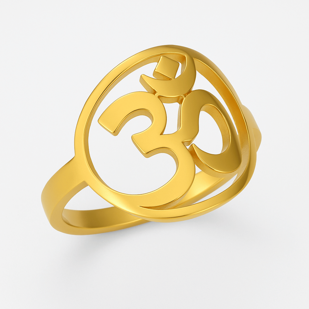 Om Ring Yoga Stainless Steel - Buddhist Symbol Meditation Jewelry Gold & Silver | Buddhive