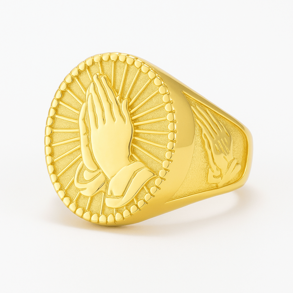 Buddha Ring Namaste Stainless Steel - Buddhist Meditation Ring for Men | Buddhive