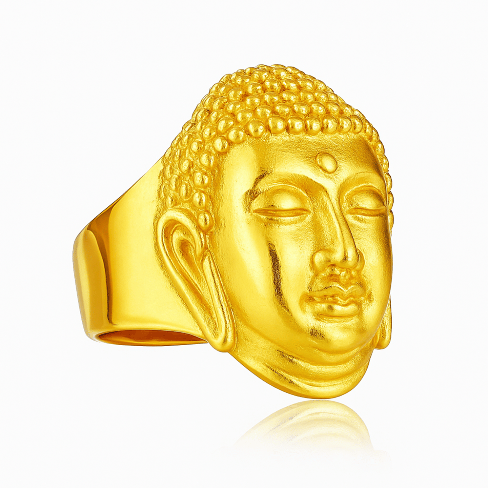 Buddha Head Ring Stainless Steel - Buddhist Spiritual Jewelry for Men & Women | Buddhive