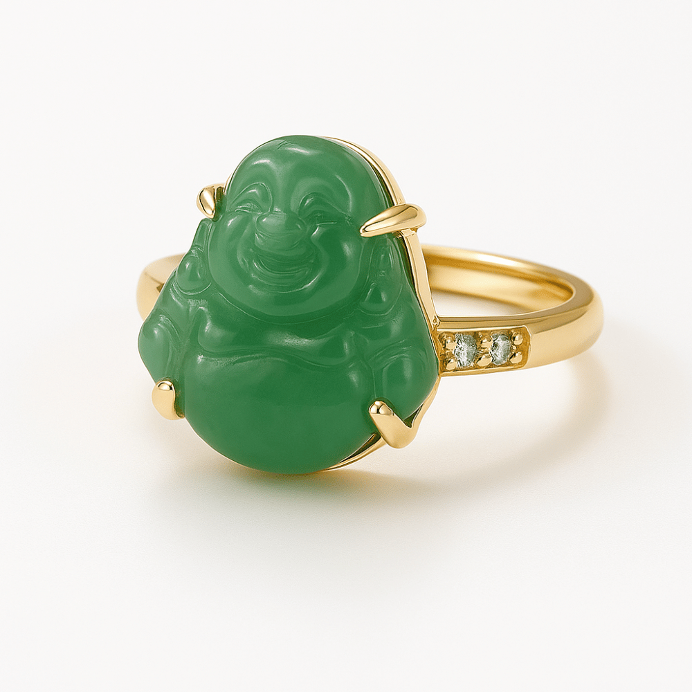 Buddha Ring Jade Stone - Natural Gemstone Buddhist Ring for Spiritual Growth | Buddhive