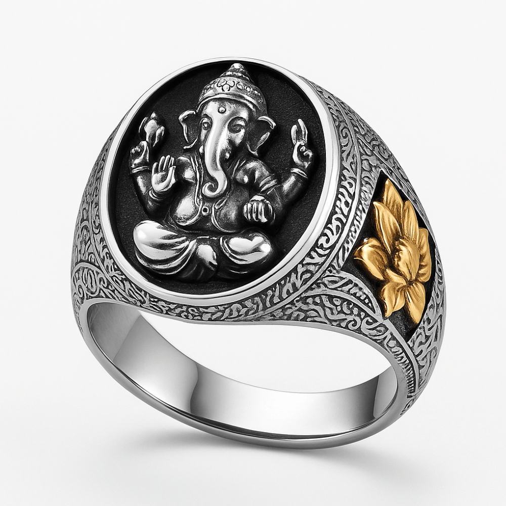 Ganesh Ring Sterling Silver 925 - Buddhist Elephant God Jewelry | Buddhive