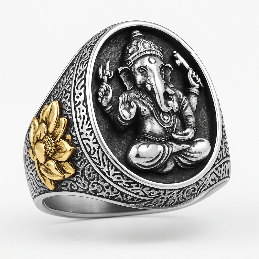 Ganesh Ring Sterling Silver 925 - Buddhist Elephant God Jewelry | Buddhive