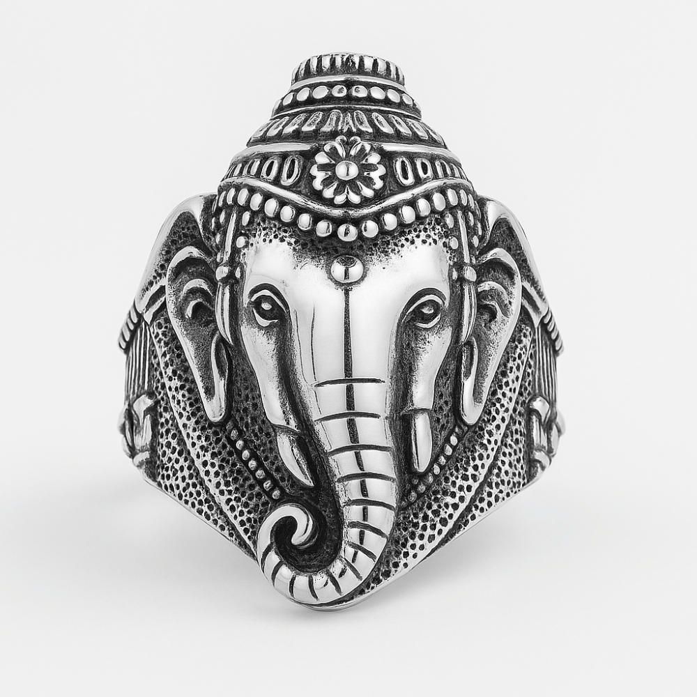 Ganesh Ring Stainless Steel Buddhist Jewelry - Elephant God Symbol | Buddhive