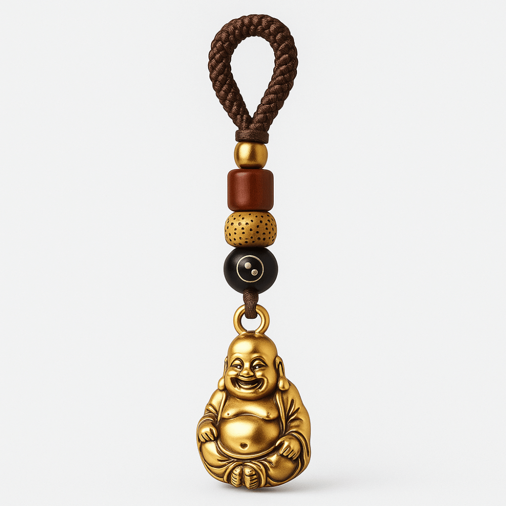 Laughing Buddha Keychain Metal Handcrafted Good Luck Charm | Buddhive