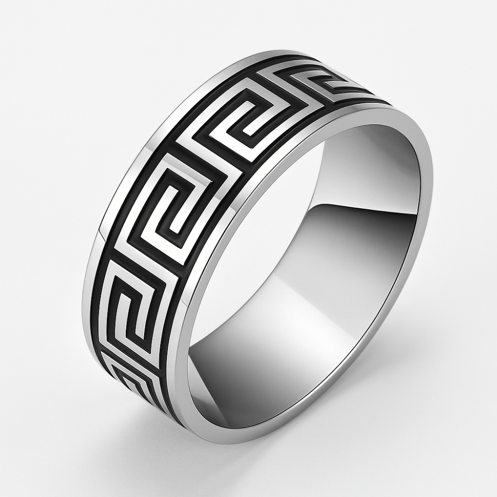 Buddhist Grounding Ring Stainless Steel 8mm Adjustable | Spiritual Meditation Jewelry | Buddhive