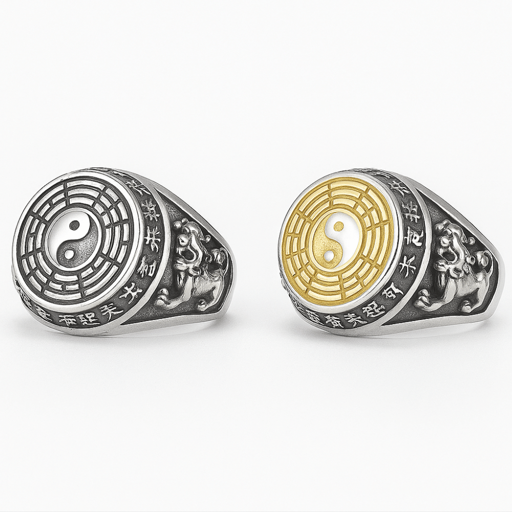 Yin Yang Ring Sterling Silver Buddhist Jewelry for Men - Harmony & Balance Symbol | Buddhive