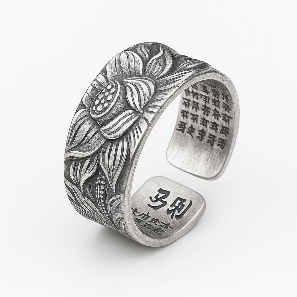 Lotus Flower Ring for Men - Zinc Alloy Buddhist Symbol Ring | Buddhive