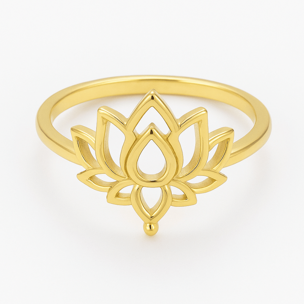 Lotus Ring Stainless Steel Buddhist Symbol - Elegant Spiritual Jewelry for Women | Buddhive
