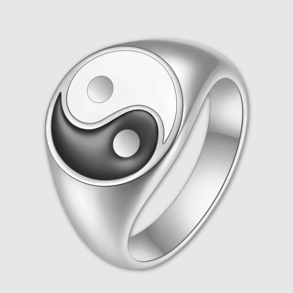 Yin Yang Ring Stainless Steel Gold Plated Buddhist Symbol Jewelry | Buddhive