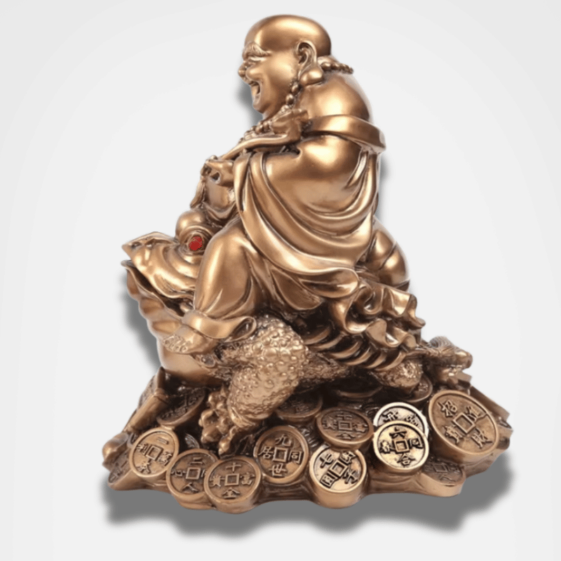 Laughing Buddha on Frog Statue - Feng Shui Wealth & Prosperity Symbol - Resin 2.8" | Buddhive