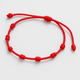 Red String Bracelet 7 Knots - Buddhist Protection Cord - Adjustable Cotton Thread | Buddhive
