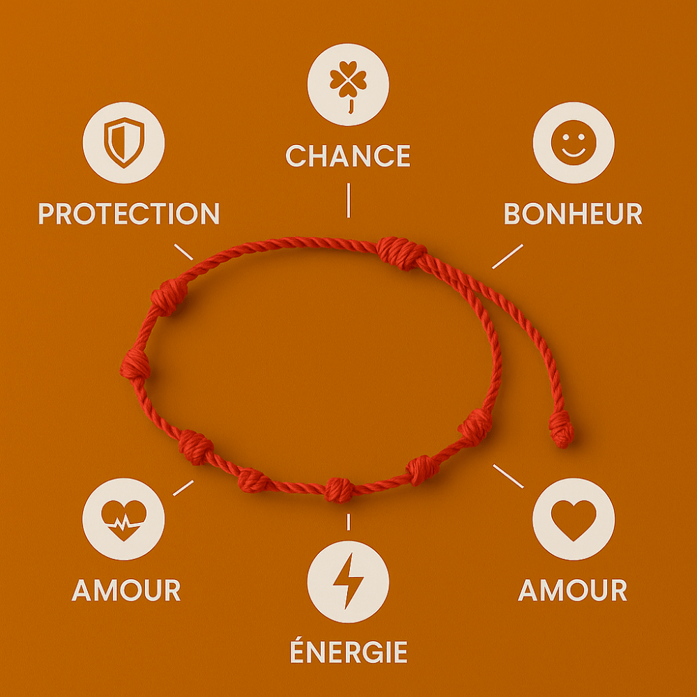 Red String Bracelet 7 Knots - Buddhist Protection Cord - Adjustable Cotton Thread | Buddhive