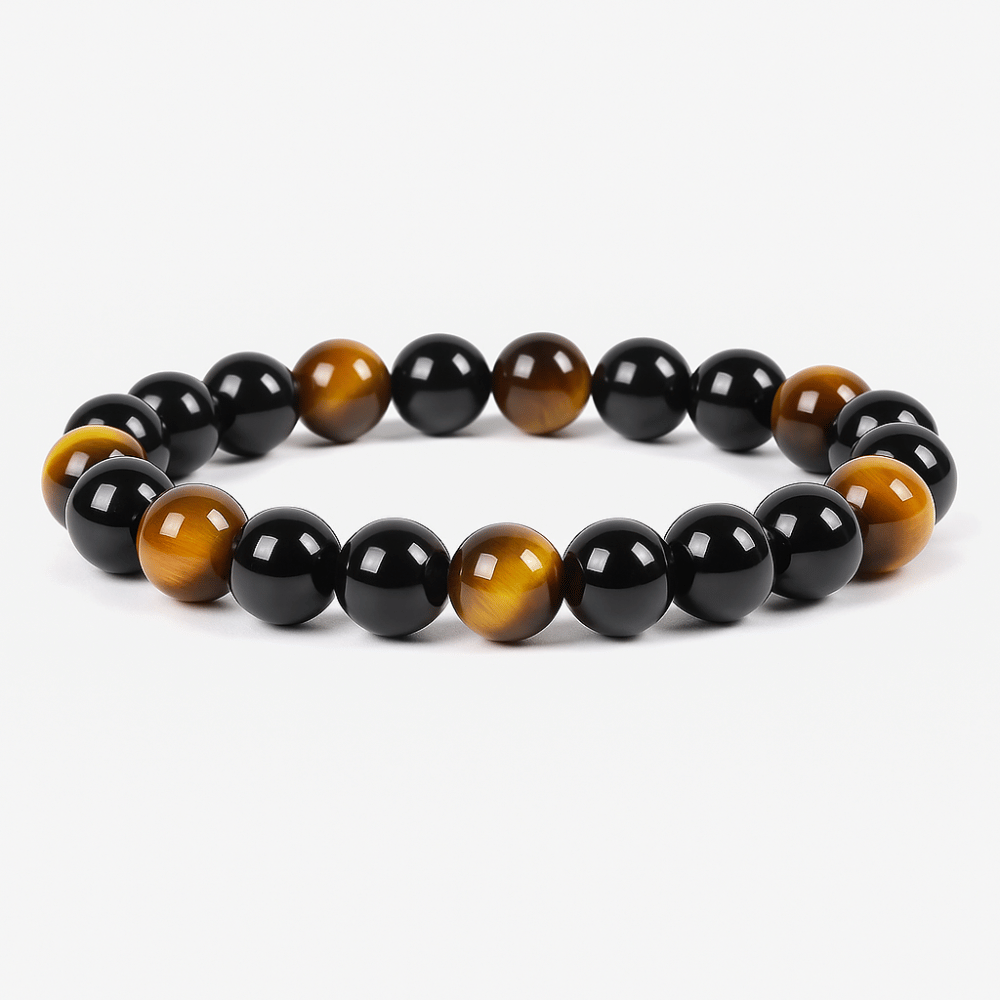 Tiger Eye Obsidian Hematite Protection Bracelet - Natural Stone AAA Grade 10mm | Buddhive