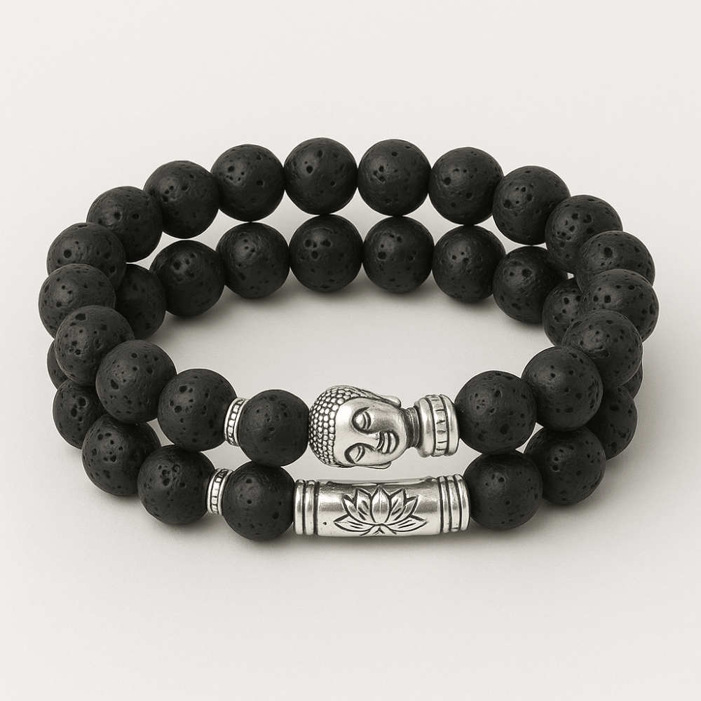 Buddha Head Bracelet Natural Stone Beads - Unisex Buddhist Prayer Jewelry 8mm | Buddhive
