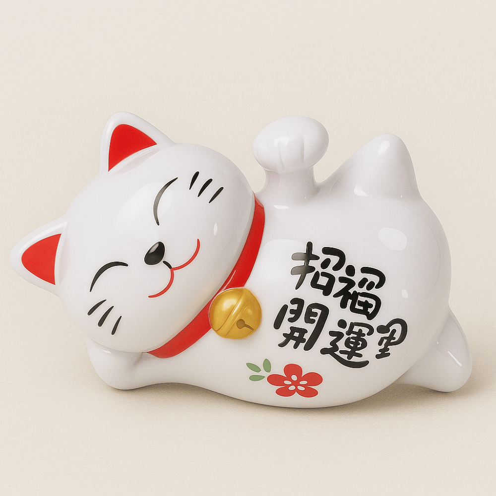 Solar Maneki Neko Lucky Cat - Feng Shui Waving Fortune Cat - Japanese Decor | Buddhive