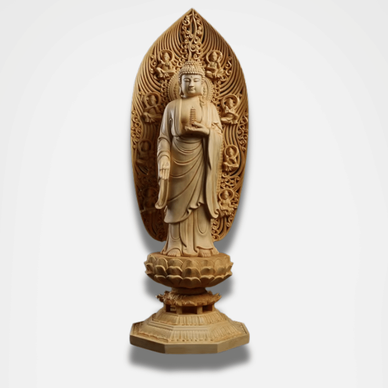 Buddha Statue Solid Wood Medicine Buddha 17 Inch Hand Carved Buddhist Figurine | Buddhive