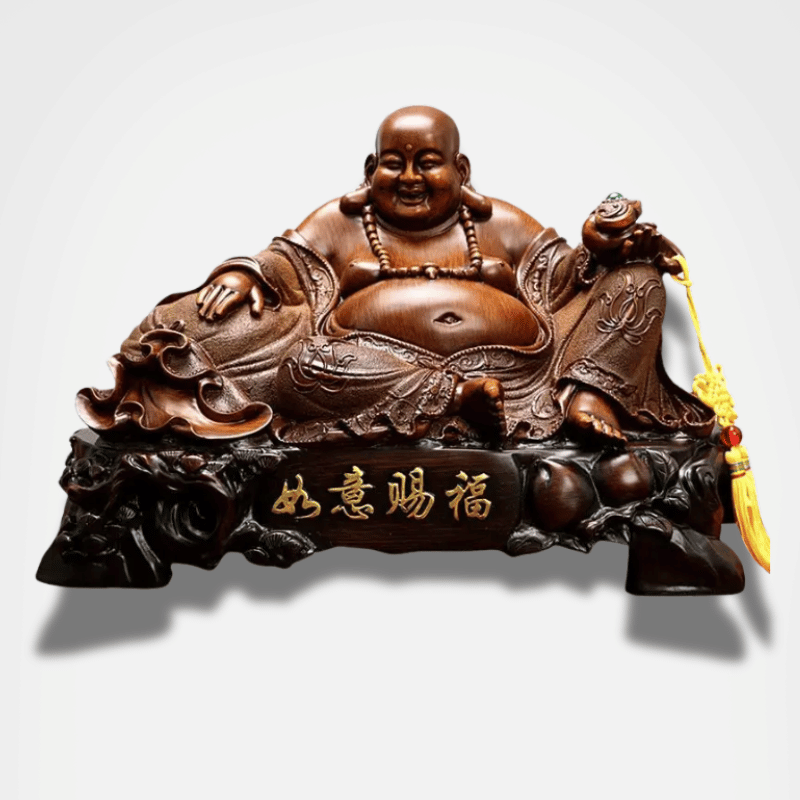 Laughing Buddha Statue Large Sitting - Hand-Crafted Resin Spiritual Decor | Buddhive