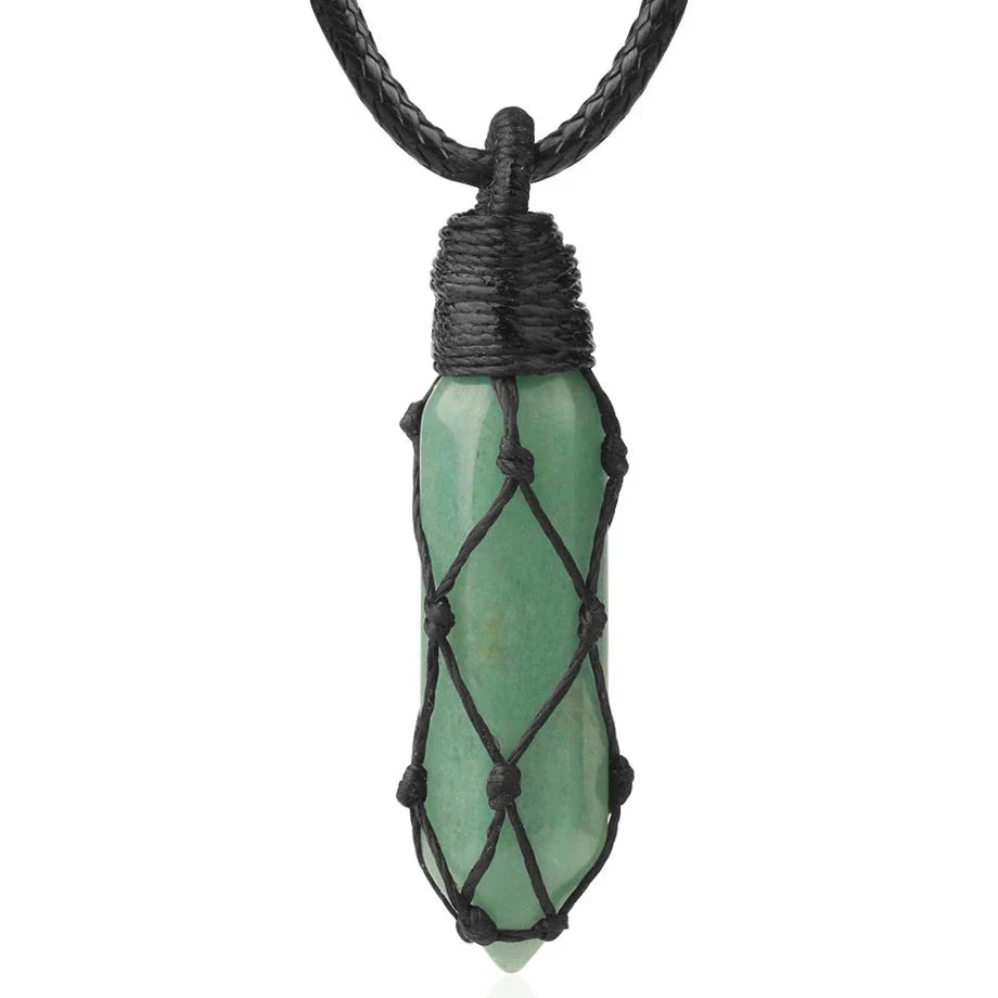 Green Aventurine Necklace - Crystal Pendant Unisex Stone Jewelry for Balance & Positivity | Buddhive