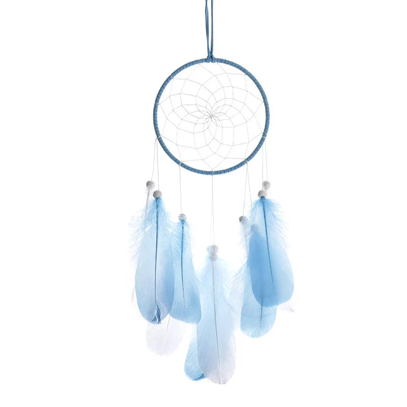 Feather Dreamcatcher Wall Hanging - Organic Materials Boho Style - Bedroom Decor | Buddhive