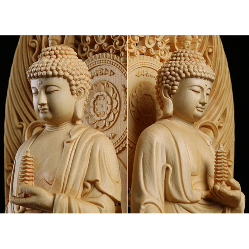 Buddha Statue Solid Wood Medicine Buddha 17 Inch Hand Carved Buddhist Figurine | Buddhive