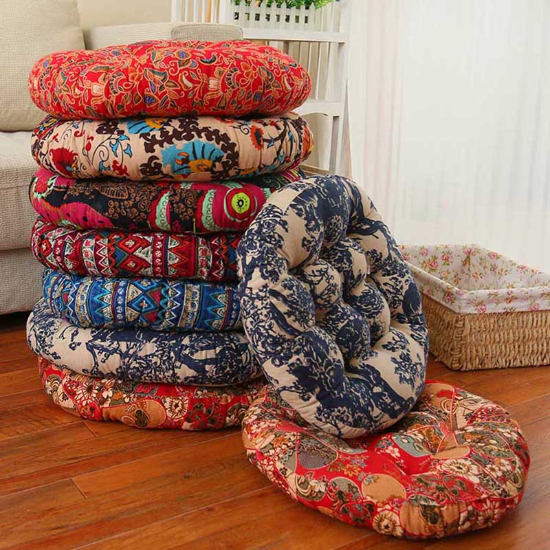 Tibetan Meditation Cushion - Linen Zafu Floor Pillow 16x16 & 20x20 | Buddhive