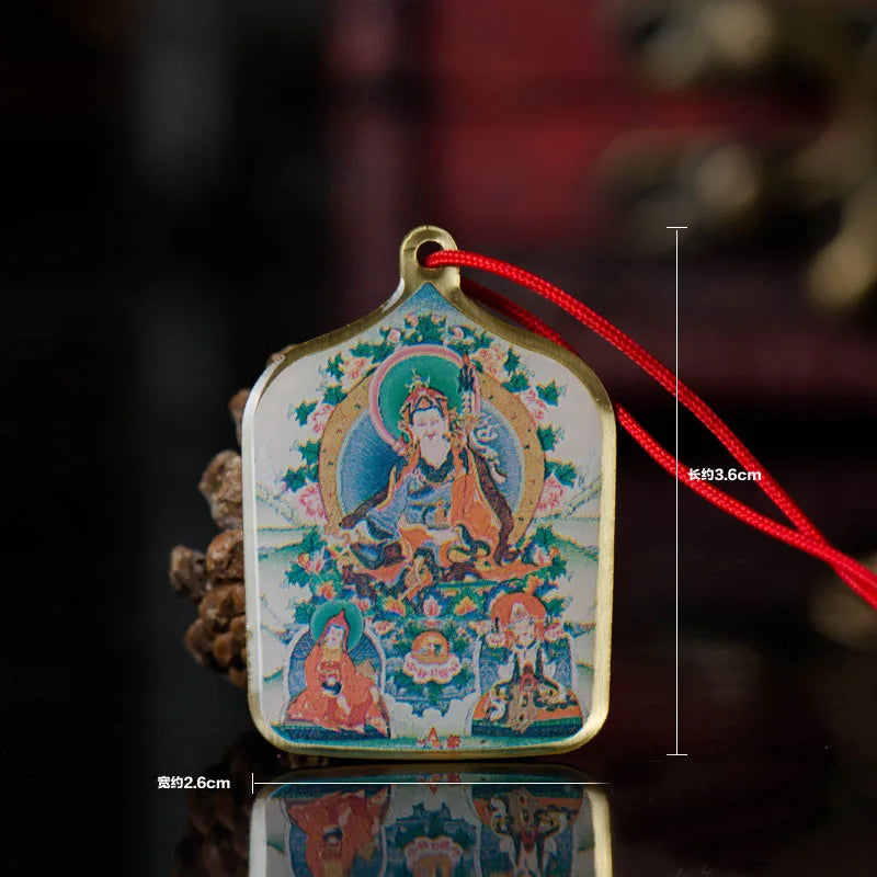 Tibetan Buddhist Amulet Pendant - Rectangle Solitaire Sacred Talisman | Buddhive