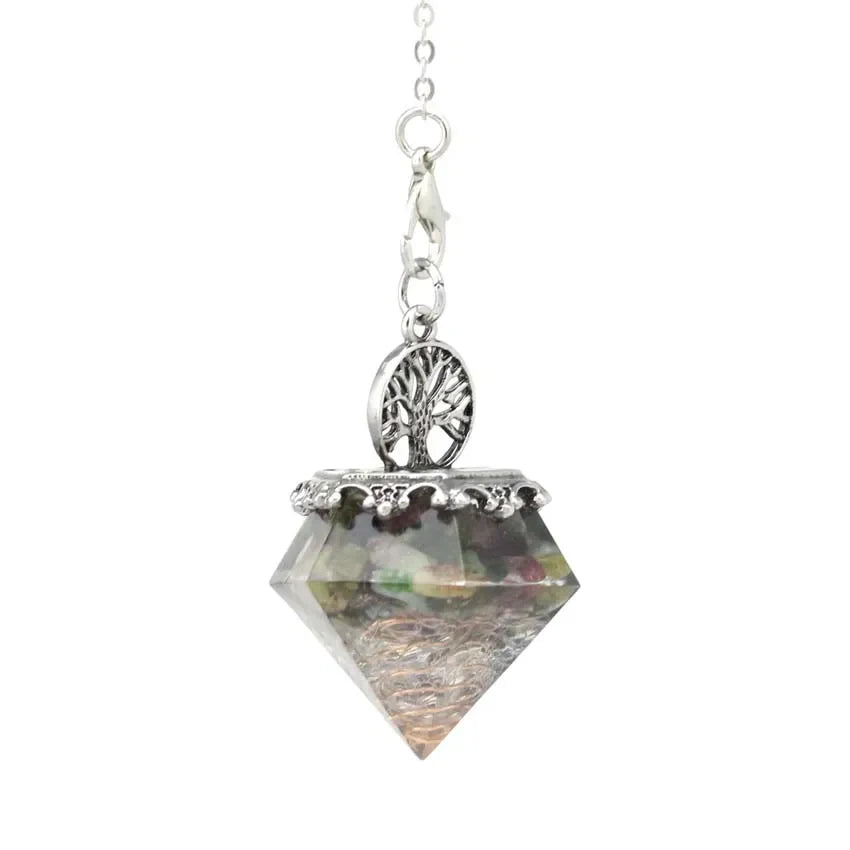 Natural Stone Diamond Pendant Necklace - Gemstone Buddhist Jewelry for Meditation | Buddhive