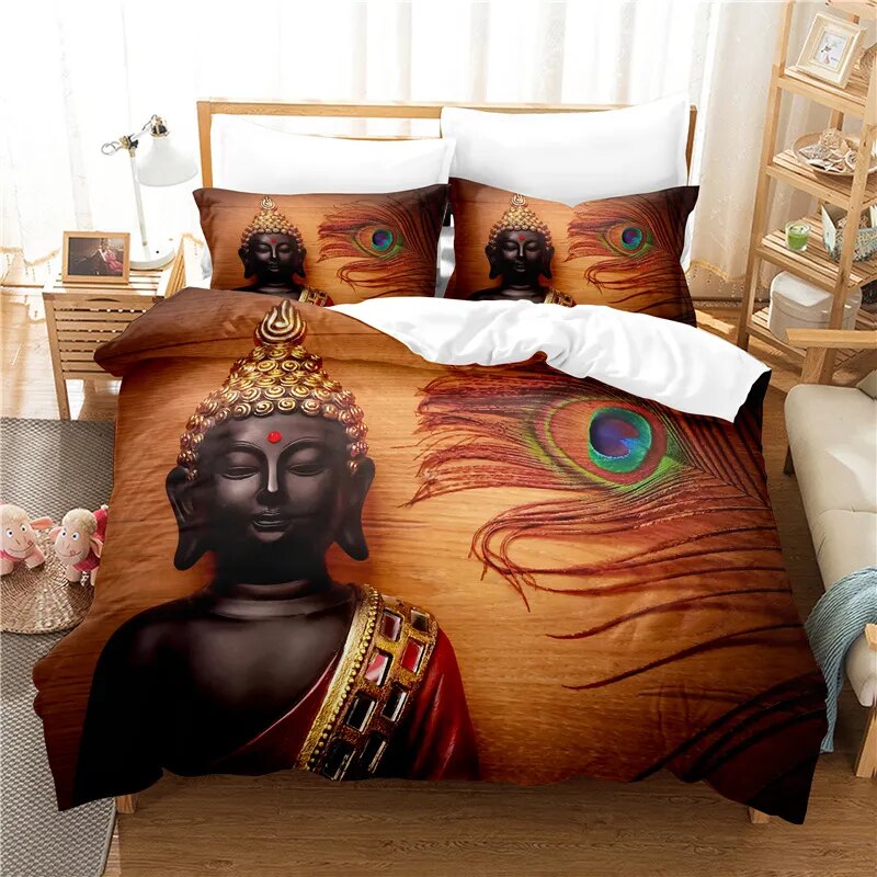 Buddha Duvet Cover Set - Protective Buddha 3D Print Microfiber Bedding | Buddhive