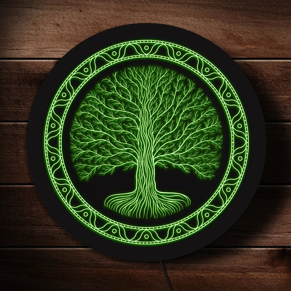 Tree of Life Wall Lamp LED - Dimmable Zen Decor Light - Sacred Symbol Illumination | Buddhive