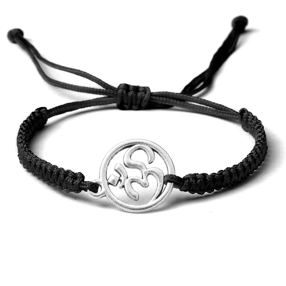 Red Om Bracelet Buddhist Lace Adjustable Spiritual Jewelry | Buddhive