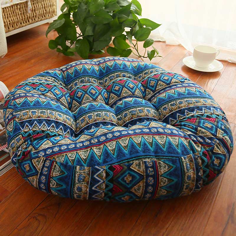Tibetan Meditation Cushion - Linen Zafu Floor Pillow 16x16 & 20x20 | Buddhive