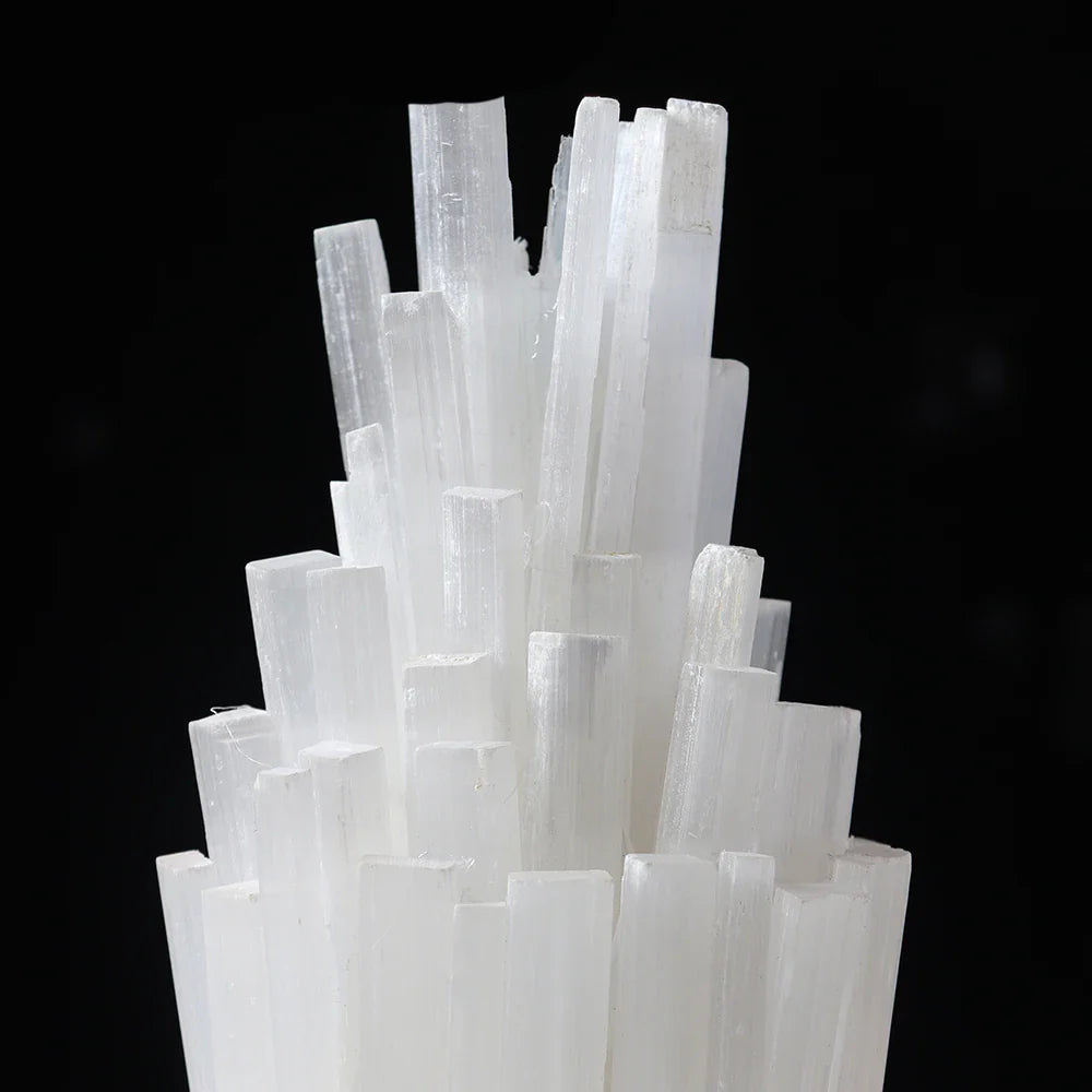 Selenite Lamp White Crystal Tower - Natural Healing Stone Light for Zen Decor & Meditation | Buddhive
