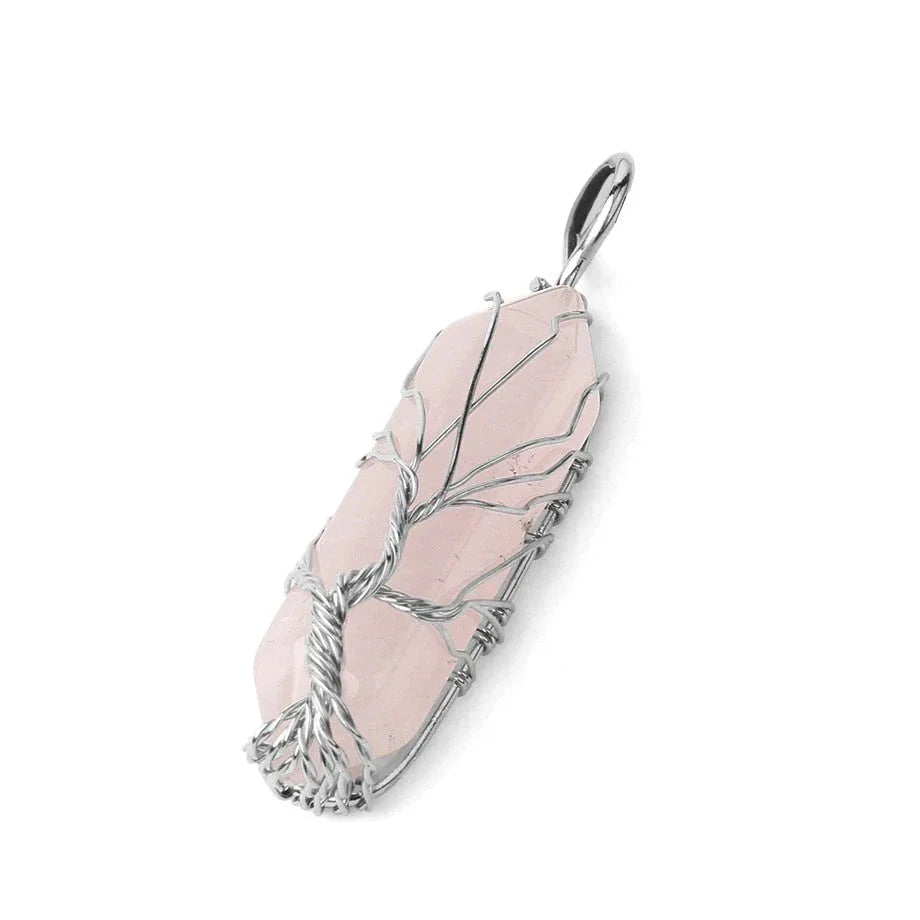 Tree of Life Necklace Natural Amethyst Stone Crystal Pendant | Buddhist Healing Jewelry | Buddhive