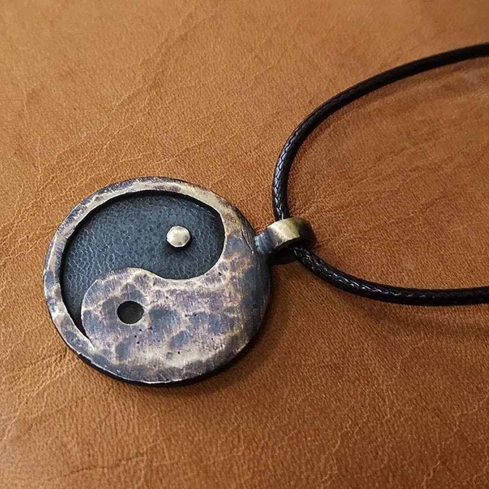 Yin Yang Necklace Handmade Buddhist Pendant Aluminum Alloy Unisex | Buddhive