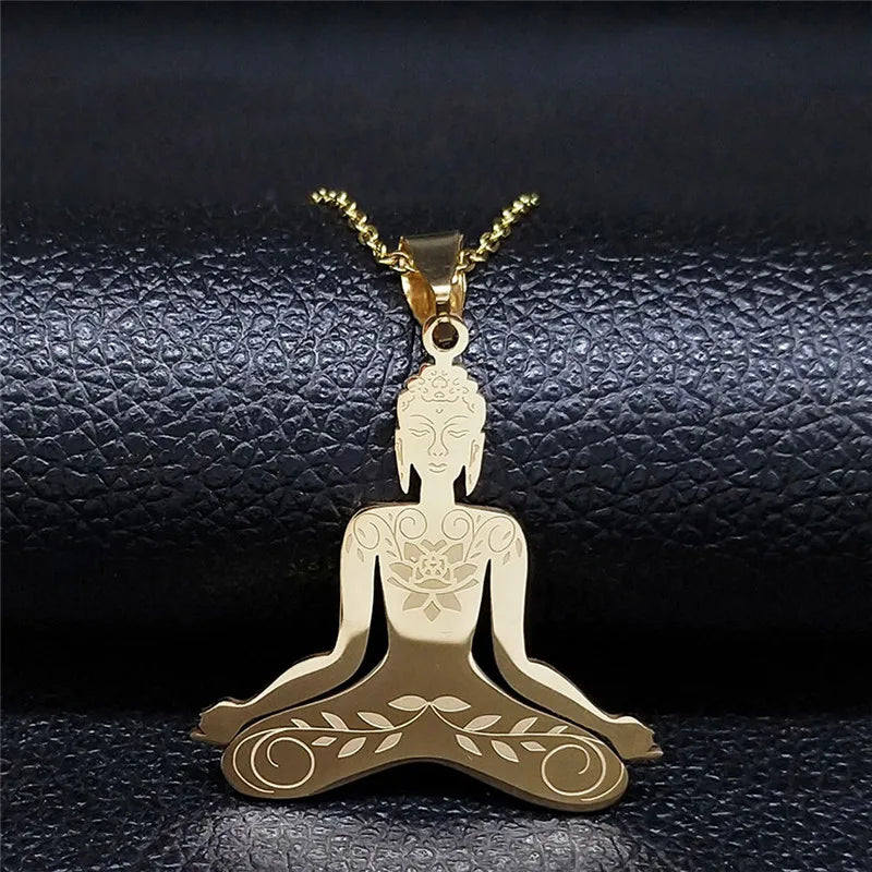 Buddha Pendant Stainless Steel - Protection & Serenity Necklace for Meditation | Buddhive